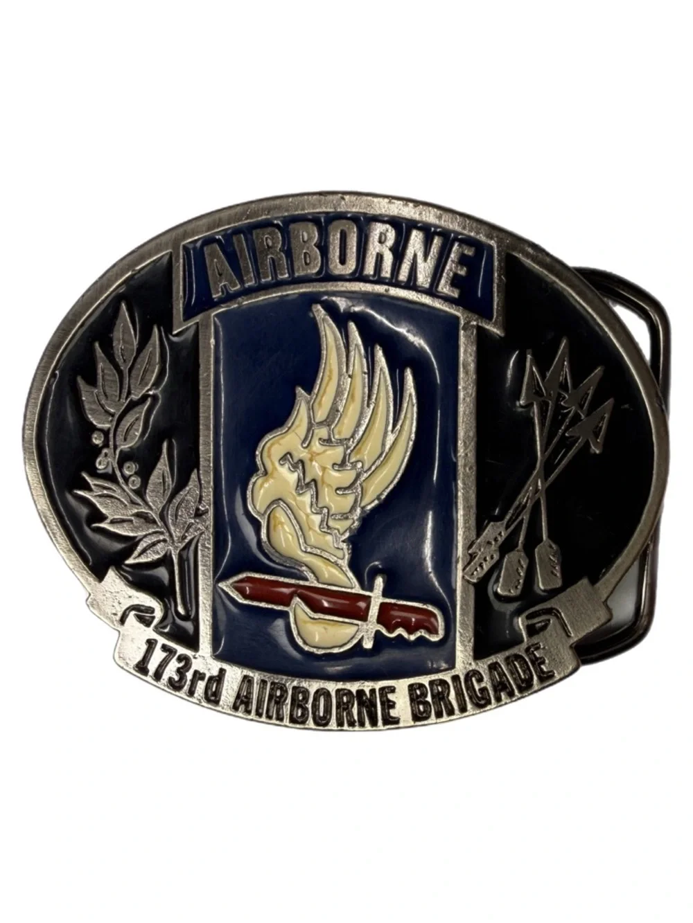 173rd Airborne Brigade Belt Buckle - Vintage Military‎ Insignia - Made in USA